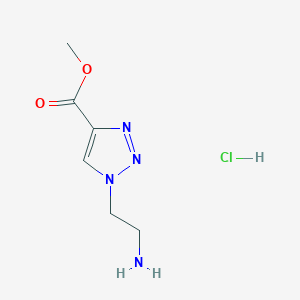 molecular formula C6H11ClN4O2 B1433868 methyl 1-(2-aminoethyl)-1H-1,2,3-triazole-4-carboxylate hydrochloride CAS No. 1613134-39-6