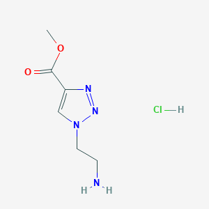 molecular formula C6H11ClN4O2 B1433868 1-(2-氨基乙基)-1H-1,2,3-三唑-4-羧酸甲酯盐酸盐 CAS No. 1613134-39-6