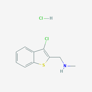molecular formula C10H11Cl2NS B143387 1-(3-Chlorobenzo[b]thiophen-2-yl)-N-methylmethanamine hydrochloride CAS No. 132740-14-8