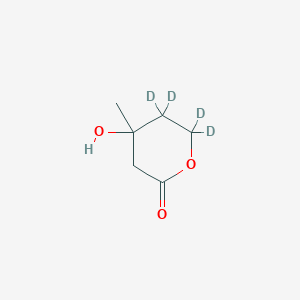 molecular formula C6H10O3 B1433874 DL-羟甲戊内酯-4,4,5,5-D4 CAS No. 349553-98-6