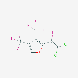 molecular formula C8HCl2F7O B14338835 2-(2,2-Dichloro-1-fluoroethenyl)-3,4-bis(trifluoromethyl)furan CAS No. 106332-33-6