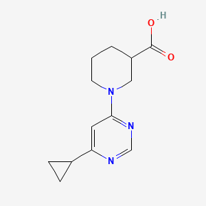 molecular formula C13H17N3O2 B1433889 1-(6-环丙基嘧啶-4-基)哌啶-3-羧酸 CAS No. 1707566-41-3