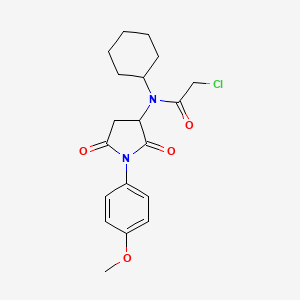 molecular formula C19H23ClN2O4 B1433909 2-Chloro-N-cyclohexyl-N-[1-(4-methoxyphenyl)-2,5-dioxopyrrolidin-3-yl]acetamide CAS No. 1858240-43-3