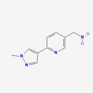 molecular formula C10H12N4 B1433918 [6-(1-methyl-1H-pyrazol-4-yl)pyridin-3-yl]methanamine CAS No. 1610585-67-5