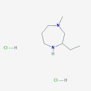 molecular formula C8H20Cl2N2 B1433950 3-乙基-1-甲基-1,4-二氮杂环己烷二盐酸盐 CAS No. 1803588-60-4