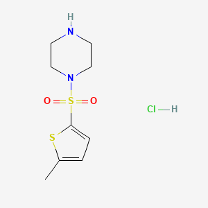 molecular formula C9H15ClN2O2S2 B1433951 1-[(5-Methylthiophen-2-yl)sulfonyl]piperazine hydrochloride CAS No. 1581142-60-0