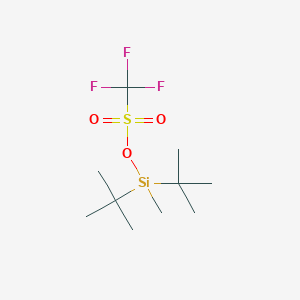 molecular formula C10H21F3O3SSi B14339518 Methanesulfonic acid, trifluoro-, bis(1,1-dimethylethyl)methylsilyl ester CAS No. 105866-92-0