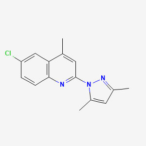 Quinoline, 6-chloro-2-(3,5-dimethyl-1H-pyrazol-1-yl)-4-methyl-