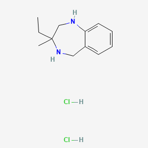 molecular formula C12H20Cl2N2 B1433975 3-ethyl-3-methyl-2,3,4,5-tetrahydro-1H-1,4-benzodiazepine dihydrochloride CAS No. 1803587-58-7