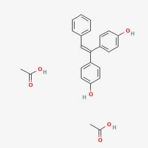 B14339870 Acetic acid;4-[1-(4-hydroxyphenyl)-2-phenylethenyl]phenol CAS No. 102573-57-9