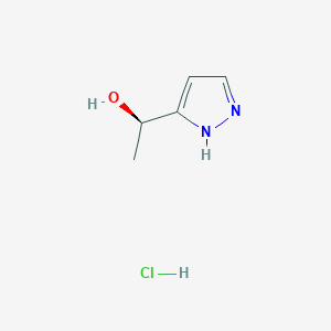 molecular formula C5H9ClN2O B1433996 (1R)-1-(1H-吡唑-3-基)乙醇盐酸盐 CAS No. 1807939-22-5
