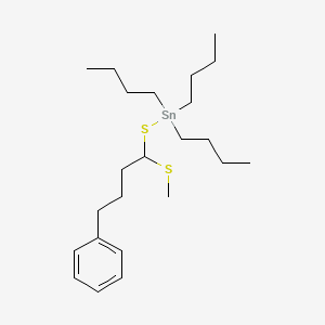 Tributyl{[1-(methylsulfanyl)-4-phenylbutyl]sulfanyl}stannane