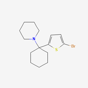 molecular formula C15H22BrNS B14340265 Piperidine, 1-[1-(5-bromo-2-thienyl)cyclohexyl]- CAS No. 105149-59-5