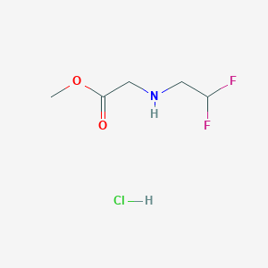 molecular formula C5H10ClF2NO2 B1434027 Methyl 2-[(2,2-difluoroethyl)amino]acetate hydrochloride CAS No. 1803591-12-9