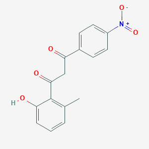 molecular formula C16H13NO5 B14340274 1-(2-Hydroxy-6-methylphenyl)-3-(4-nitrophenyl)propane-1,3-dione CAS No. 106149-36-4