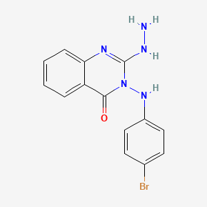 molecular formula C14H12BrN5O B14340289 3-(4-Bromoanilino)-2-hydrazinylquinazolin-4(3H)-one CAS No. 96221-92-0