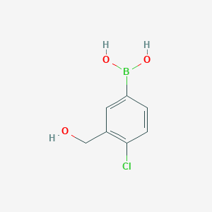 molecular formula C7H8BClO3 B1434037 4-氯-3-(羟甲基)苯硼酸 CAS No. 1430237-54-9