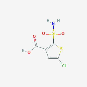 molecular formula C5H4ClNO4S2 B1434046 5-氯-2-磺酰氨基噻吩-3-羧酸 CAS No. 1803609-89-3