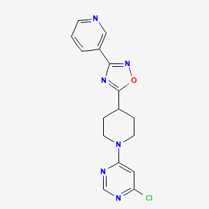 molecular formula C16H15ClN6O B1434047 4-氯-6-[4-(3-吡啶-3-基-1,2,4-恶二唑-5-基)哌啶-1-基]嘧啶 CAS No. 1516585-08-2