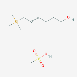 molecular formula C10H24O4SSi B14340490 Methanesulfonic acid;6-trimethylsilylhex-4-en-1-ol CAS No. 97997-96-1