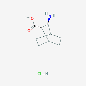 molecular formula C10H18ClNO2 B1434077 反式-3-氨基双环[2.2.2]辛烷-2-羧酸甲酯盐酸盐 CAS No. 1630906-99-8