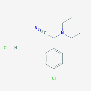 molecular formula C12H16Cl2N2 B1434080 2-(4-Chlorophenyl)-2-(diethylamino)acetonitrile hydrochloride CAS No. 1440535-67-0