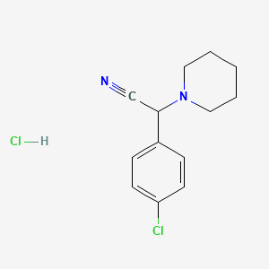 molecular formula C13H16Cl2N2 B1434082 盐酸 2-(4-氯苯基)-2-(1-哌啶基)乙腈 CAS No. 1440535-62-5