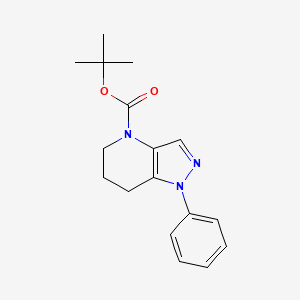 molecular formula C17H21N3O2 B1434085 1-Phenyl-1,5,6,7-tetrahydro-pyrazolo[4,3-b]pyridine-4-carboxylic acid tert-butyl ester CAS No. 1421312-09-5