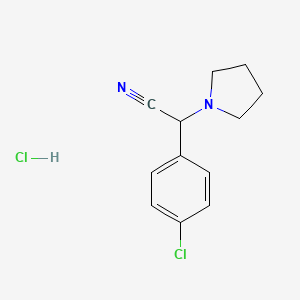 molecular formula C12H14Cl2N2 B1434089 2-(4-Chlorophenyl)-2-pyrrolidin-1-yl-acetonitrile hydrochloride CAS No. 101646-03-1