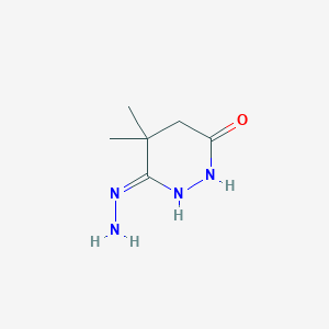 molecular formula C6H12N4O B14340955 (6Z)-6-hydrazinylidene-5,5-dimethyldiazinan-3-one 