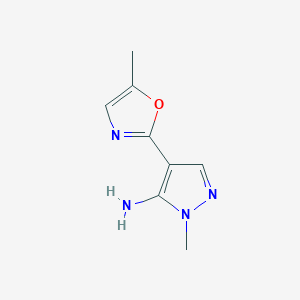 molecular formula C8H10N4O B1434112 1-甲基-4-(5-甲基-1,3-噁唑-2-基)-1H-吡唑-5-胺 CAS No. 1803610-40-3