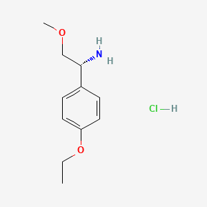 molecular formula C11H18ClNO2 B1434113 (1R)-1-(4-ethoxyphenyl)-2-methoxyethan-1-amine hydrochloride CAS No. 1614222-48-8