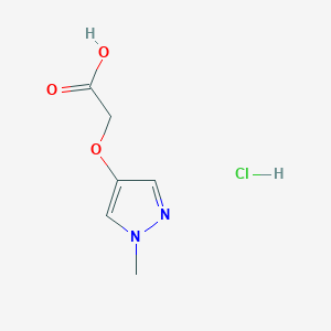 molecular formula C6H9ClN2O3 B1434117 2-[(1-甲基-1H-吡唑-4-基)氧基]乙酸盐酸盐 CAS No. 1803593-57-8