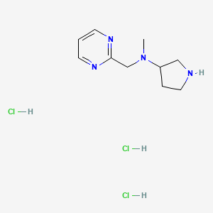 B1434120 N-methyl-N-(pyrimidin-2-ylmethyl)pyrrolidin-3-amine trihydrochloride CAS No. 1803581-51-2