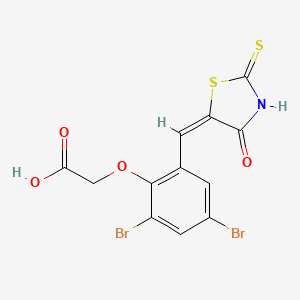 molecular formula C12H7Br2NO4S2 B1434127 2-[2,4-dibromo-6-[(4-oxo-2-thioxo-5-thiazolidinylidene)methyl]phenoxy]-acetic Acid CAS No. 123021-81-8