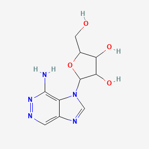 molecular formula C10H13N5O4 B14341377 2-(4-Aminoimidazo[4,5-d]pyridazin-3-yl)-5-(hydroxymethyl)oxolane-3,4-diol CAS No. 92574-85-1