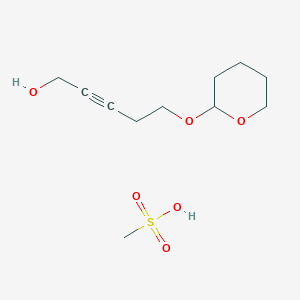 molecular formula C11H20O6S B14341459 Methanesulfonic acid;5-(oxan-2-yloxy)pent-2-yn-1-ol CAS No. 92775-68-3