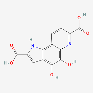 molecular formula C13H8N2O6 B14341489 5-Hydroxy-4-oxo-4,6-dihydro-1H-pyrrolo[2,3-f]quinoline-2,7-dicarboxylic acid CAS No. 105971-06-0