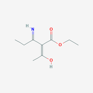 molecular formula C9H15NO3 B14341496 ethyl (2Z)-2-(1-hydroxyethylidene)-3-iminopentanoate 