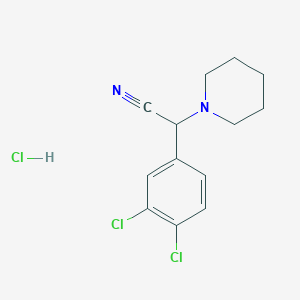 molecular formula C13H15Cl3N2 B1434153 2-(3,4-Dichlorophenyl)-2-(1-piperidyl)acetonitrile hydrochloride CAS No. 1440535-73-8