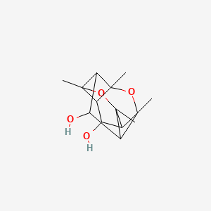 molecular formula C14H20O4 B14341556 2,4,8,10-Tetramethyl-3,9-dioxapentacyclo[6.4.0.02,7.04,11.05,10]dodecane-6,12-diol CAS No. 93571-08-5