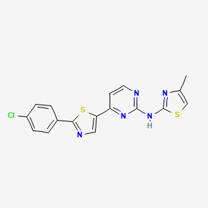 B1434156 4-[2-(4-chlorophenyl)-1,3-thiazol-5-yl]-N-(4-methyl-1,3-thiazol-2-yl)pyrimidin-2-amine CAS No. 1823183-28-3