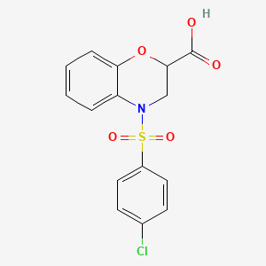 molecular formula C15H12ClNO5S B1434165 4-[(4-氯苯基)磺酰基]-3,4-二氢-2H-1,4-苯并恶嗪-2-羧酸 CAS No. 1858250-18-6