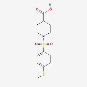 molecular formula C13H17NO4S2 B1434166 1-([4-(甲硫基)苯基]磺酰基)哌啶-4-羧酸 CAS No. 1858249-77-0