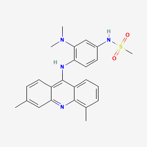 molecular formula C24H26N4O2S B14341738 Methanesulfonamide, N-(4-((3,5-dimethyl-9-acridinyl)amino)-3-(dimethylamino)phenyl)- CAS No. 106521-54-4