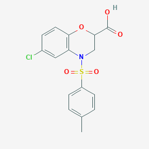 6-Chloro-4-[(4-methylphenyl)sulfonyl]-3,4-dihydro-2H-1,4-benzoxazine-2-carboxylic acid