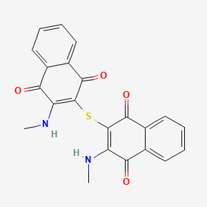 molecular formula C22H16N2O4S B14341767 1,4-Naphthalenedione, 2,2'-thiobis[3-(methylamino)- CAS No. 95161-08-3