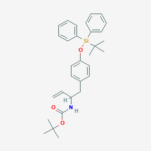 molecular formula C31H39NO3Si B1434184 N-Boc-(+/-)-4-(4-{[叔丁基(二苯基)甲硅烷基]氧基}-苯基)-3-氨基-1-丁烯 CAS No. 1379812-37-9