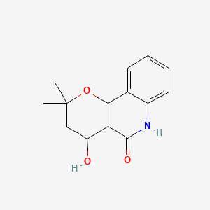 molecular formula C14H15NO3 B14341923 4'-Hydroxy-3',4'-dihydroflindersine CAS No. 100019-40-7