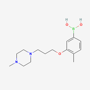 molecular formula C15H25BN2O3 B1434195 4-Methyl-3-(3-(4-methylpiperazin-1-yl)propoxy)phenylboronic acid CAS No. 1704064-31-2